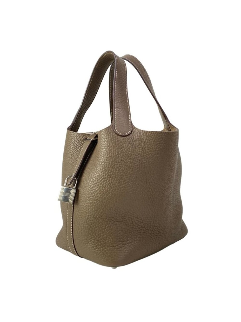 Hermes Handbag Picotin Lock PM Etoupe Silver